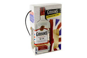 Джин London Dry 37,5% 0,7л+бокал коробка Gibson's