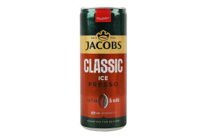 Напиток молочный 0.7% с кофе стерилизованный Classic IcePresso Jacobs ж/б 250мл