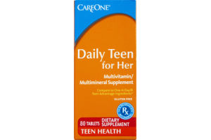 CareOne Daily Teen for Her Multivitamin/Multimineral Dietary Supplement Tablets - 80 CT