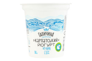 Йогурт 3% десертный без сахара Карпатский Галичина ст 280г