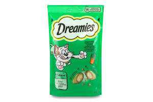 Корм сухий додатковий для дорослих котів та кошенят старше 8 тижнів Зі смаком котячої м'яти Dreamies д/п 60г
