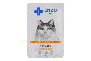 Корм д/котів Дієта при захворюванні сечовивідних шляхів з куркою в соусі 100г пауч Ензо Вет