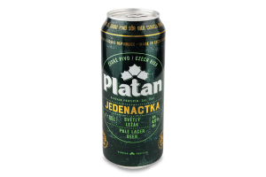 ПИВО СВІТЛЕ JEDENACTKA 4.6% Ж/Б 0,5Л PLATAN