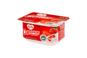 Творожок 5% взбитый с наполнителем фруктовым Клубника Чудо ст 100г