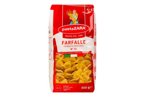 Вироби макаронні з твердих сортів пшениці Farfalle №31 Pasta Zara м/у 500г