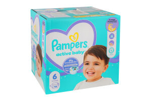 Подгузники для детей 13-18кг 6 Active Baby Pampers 56шт