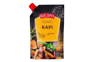 Соус с пряностями карри пастеризованный Карри Щедро д/п 180г