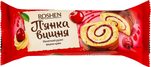 Рулет бисквитный с начинкой Вишня-крем Пьянящая вишня Roshen м/у 180г