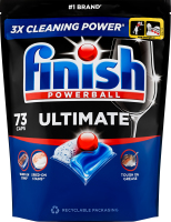 Средство для мытья посуды в посудомоечных машинах Лимон Ultimate Powerball Finish 73шт