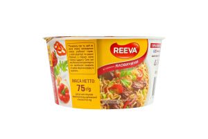 Лапша быстрого приготовления со вкусом говядины Reeva ст 75г