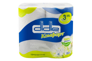 Туал. папір Didie 4 шт. Комфорт Білий 3-х шар.