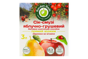 Сок-смузи яблочно-грушевый Garden Gadz к/у 3л