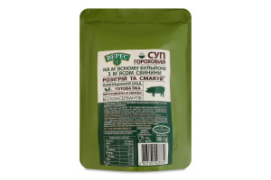 Суп гороховый на мясном бульоне с мясом свинины стерилизованный Верес д/п 500г