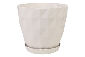 Вазон д/квітів Кристал 3,25л бежевий з підставкою Серінова