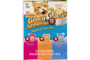 Purina Friskies Gravy Sensations Seafood Favorites Cat Food Variety Pack - 12 CT