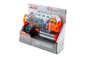 Іграшка Пістолет механічний з барабаном та м'якими набоями 4шт Fast Pioneer