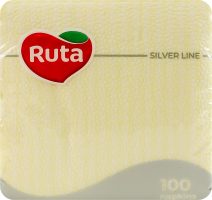Серветки паперові одношарові жовті 235х235мм Silver line Ruta 100шт