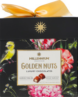 Цукерки шоколадні з начинкою та цілими горіхами Golden Nuts Millennium к/у 150г