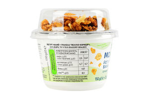 Йогурт 2.5% Белый 150г + гранола Яблоко-корица 20г Молокія ст 170г