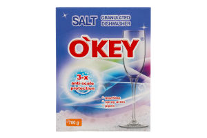 Сіль д/посудомийних машин гранульована 700г О"Кей
