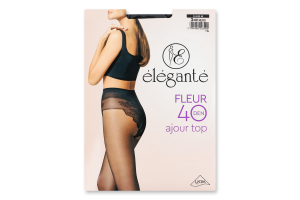 Колготки жіночі Elegante Fleur Ajour top 40den 3 nero