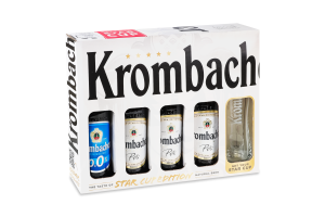 Набір Пиво Pils + 0.0% 4х0.33л + склянка 0.3л Krombacher к/у