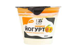 Йогурт 3.2% термостатный Абрикос Lago ст 250г