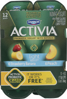 Dannon Activia Nonfat Light Yogurt with Bifidus Variety Pack - 12 PK