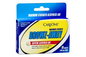 CareOne Drowz-Away Caffeine Alertness Aid Tablets Maximum Strength - 16 CT