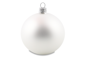 Куля новорічна біла скло 8см Галімпекс