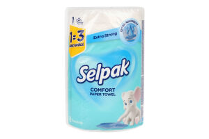 Полотенца бумажные 2-х слойные Extra Strong Comfort Selpak 1шт