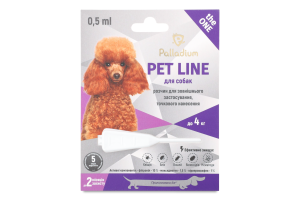 Краплі д/собак до 4кг Пет Лайн Зе Ван протипаразитні 0,5мл Палладіум