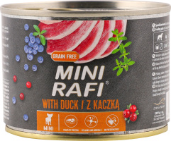 Корм д/собак малих порід Міні з качкою 185г ж/б Рафі
