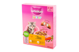 Корм сухой полнорационный для котят с курицей Junior Whiskas к/у 300г