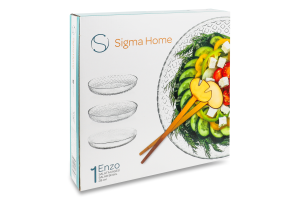 Салатник круглый стекло 28х28см №БМГ09689 Enzo Sigma Home 1шт