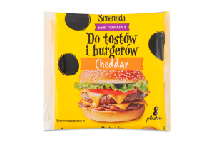Сир плавлений Чеддар скибочки 130г 40% Serenada