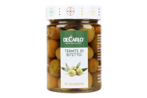 Оливки DeCarloo Терміте ді Бітетто цілі в розсолі