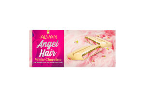 Шоколад білий з кремом фісташки та турецькою халвою Angel hair Alyan к/у 160г