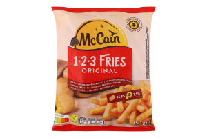 Картофель фри быстрозамороженный предварительно обжаренный 123 Fries original McCain м/у 750г