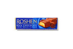 Батончик молочно-шоколадний з начинкою крем-брюле Roshen м/у 43г
