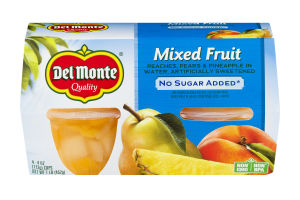 Del Monte Quality Mixed Fruit No Sugar Added Cups - 4 CT