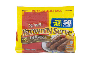 Banquet Brown 'N Serve Original Fully Cooked Sausage Links - 50 CT