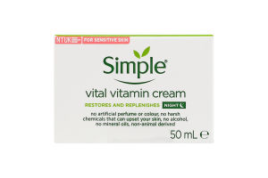 Крем для обличчя нічний вітамінний Kind to skin Simple 50мл