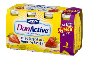 Dannon DanActive Probiotic Dairy Drink Strawberry - 8 PK