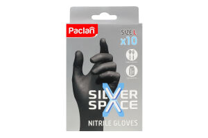 Рукавички нітрилові L Silver space Paclan 10пар