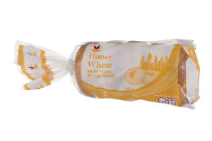Ahold Honey Wheat New York Style Bagel - 5 CT