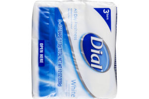 Dial All Day Freshness White Antibacterial Deodorant Soap - 3 CT