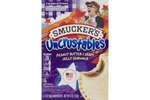 Smucker's Uncrustables Peanut Butter & Grape Jelly Sandwich - 4 CT
