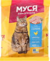 Корм д/котів Курка сухий 400г Муся