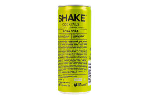 Напиток слабоалкогольный 250мл 7% сильногазированный Bora Bora Cocktails Shake ж/б
